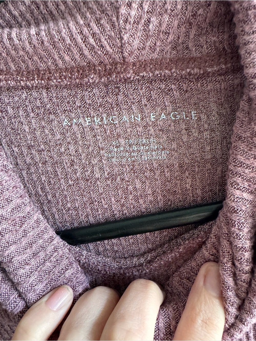American Eagle Outfitters Mauve Ribbed Cowl Neck Sweater - Picture 2 of 3